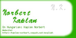 norbert kaplan business card